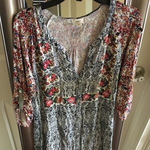 Dress mid sleeve floral